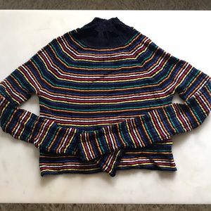 Zara knit cropped sweater multi colored stripe